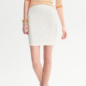 Banana Republic Boucle White Pencil Skirt 0P